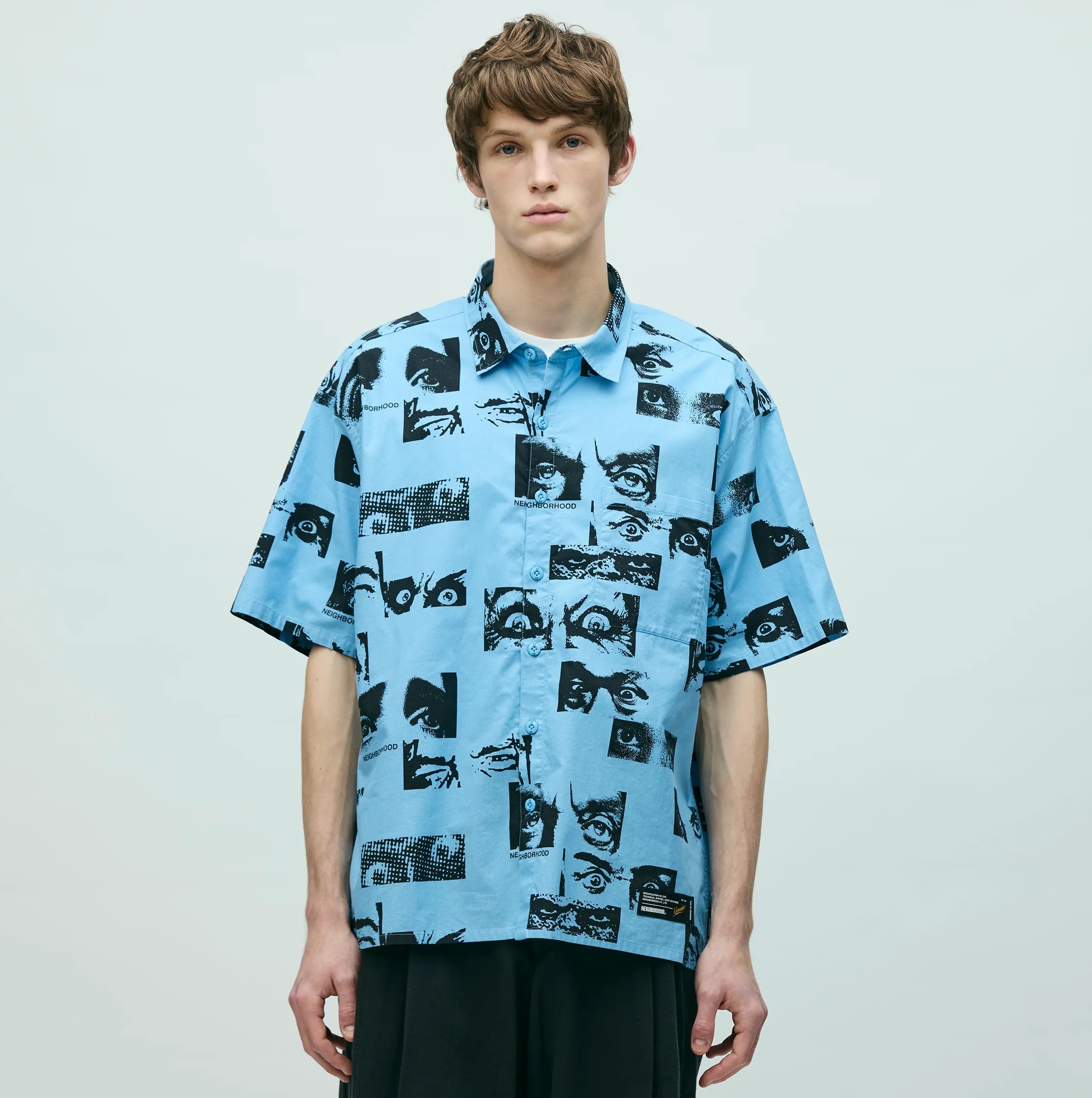 NEIGHBORHOOD 2026 EYES PATTERN SHIRT SS - BLUE PRE ORDER ITEM (預訂中)