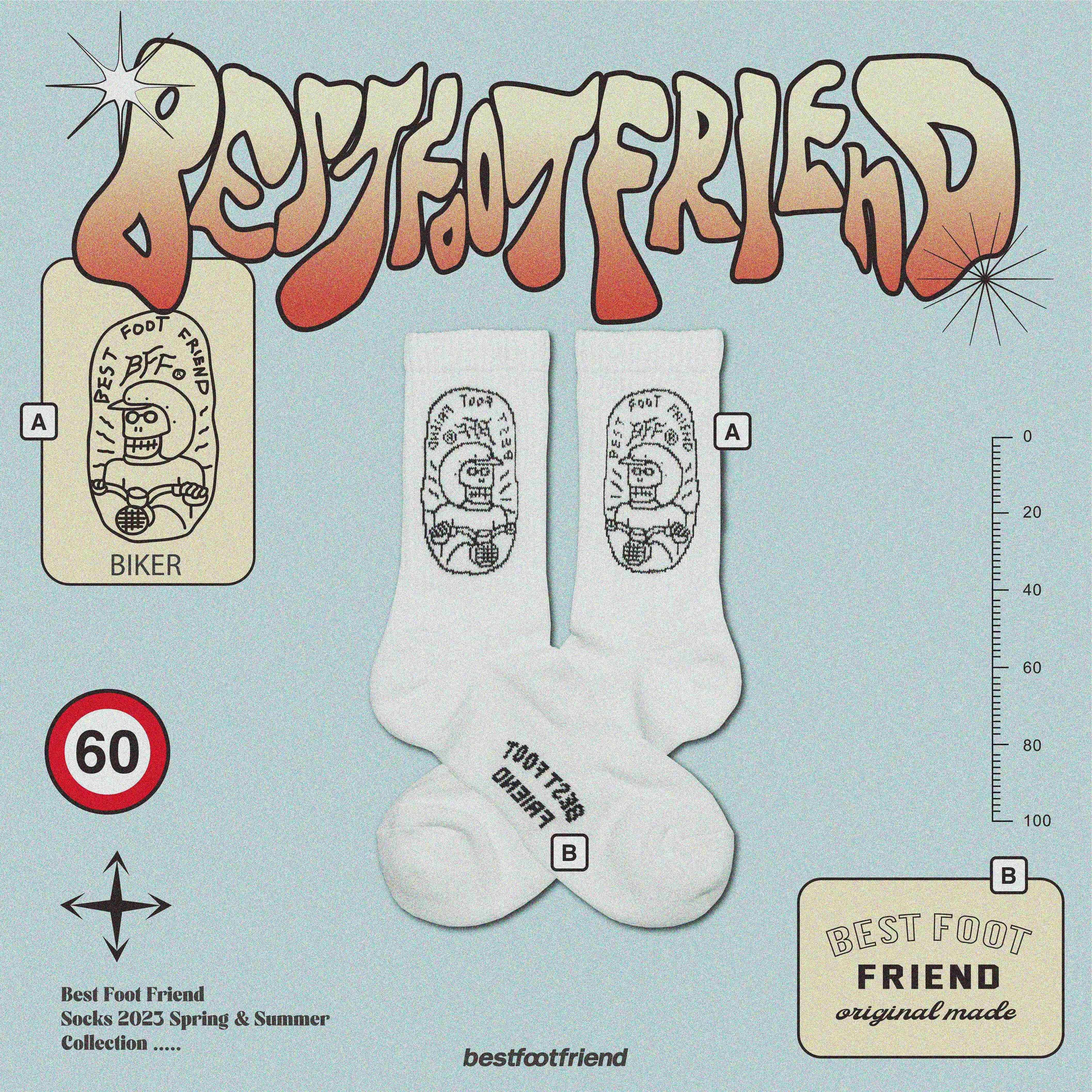 【逢甲 FUZZY】Best Foot Friend Motorcycle Rider BFF 襪子 BF23002