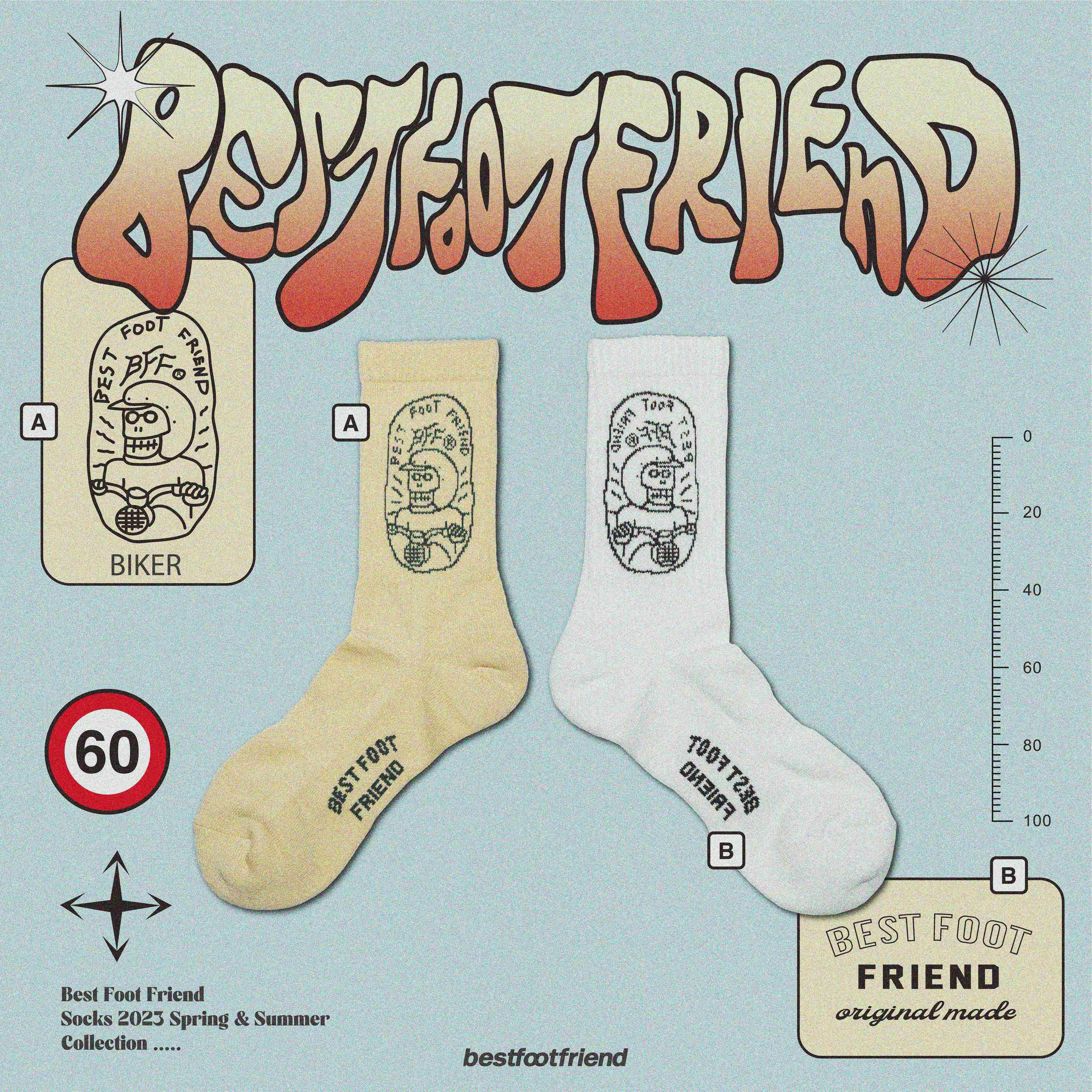【逢甲 FUZZY】Best Foot Friend Motorcycle Rider BFF 襪子 BF23002