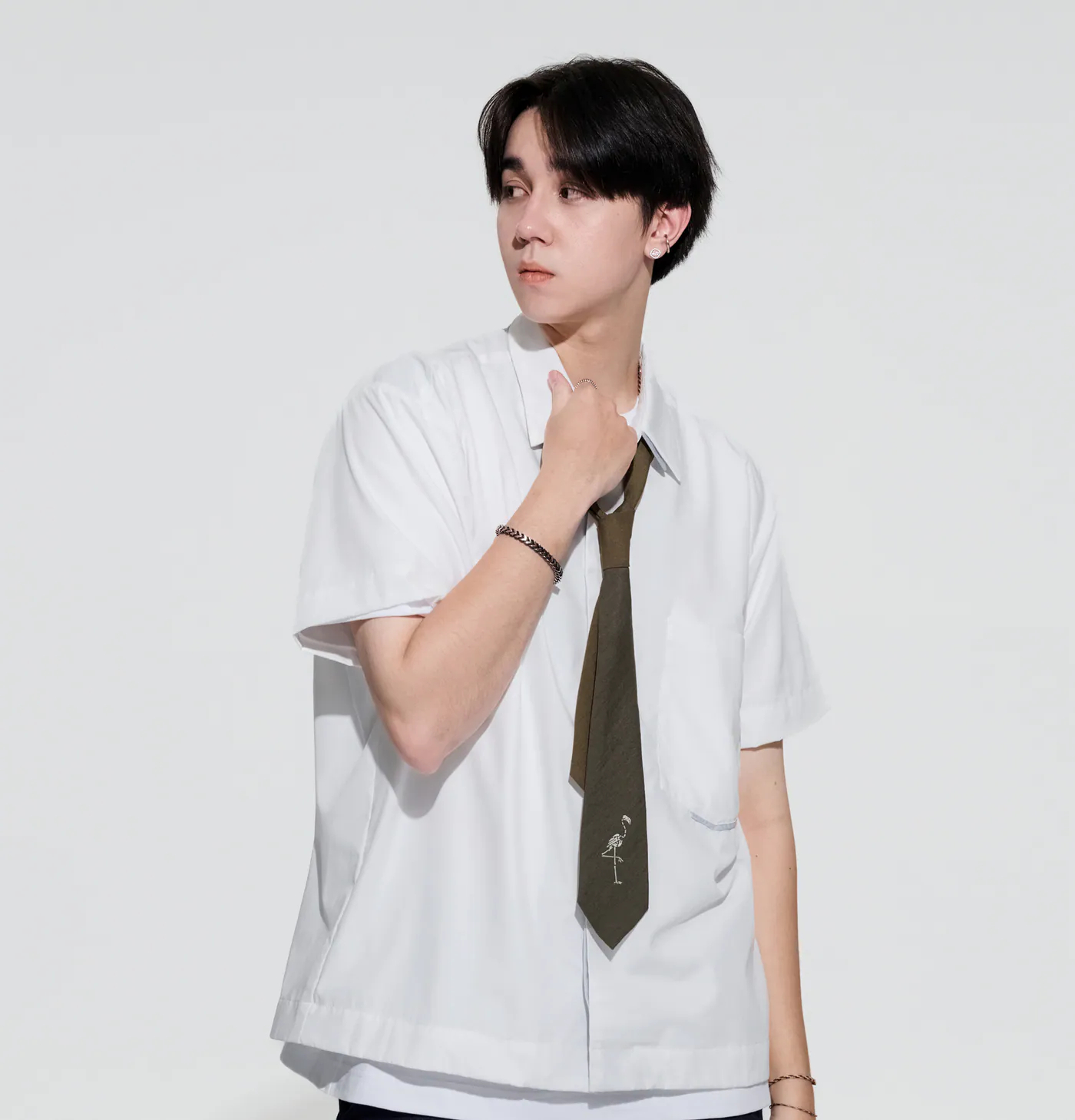 MELSIGN｜Two-Tone Crane Tie (Brown)