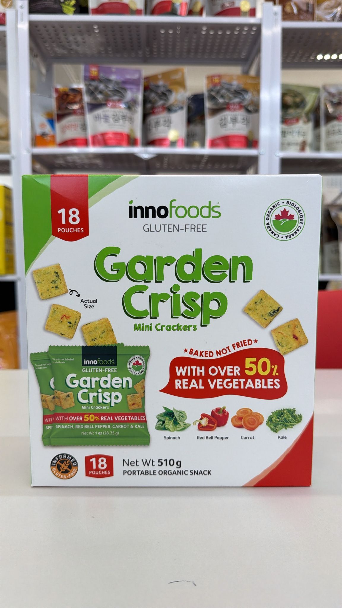 TC02 INNO FOODS GARDEN CRISP MINI CRACKER 510G無麩質蔬菜脆餅(獨立包裝X18)**到期日約2026年9月