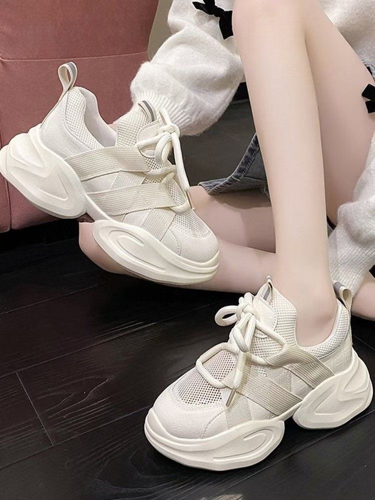 YK06 厚底波鞋(白色)(不穿襪正常碼，穿襪要買大一碼)