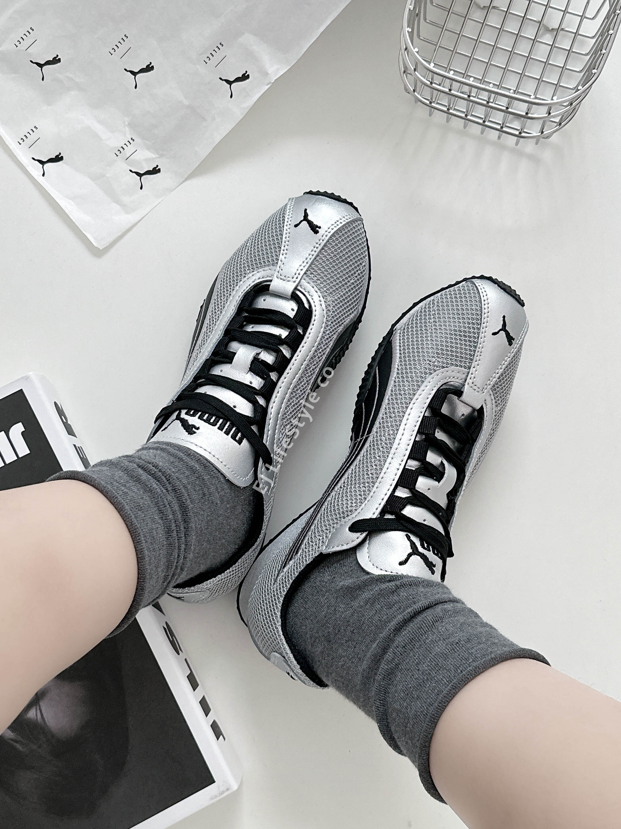 PUMA H-STREET 淺灰銀 銀黑 ROSÉ同款 網面 薄底鞋 男女鞋 406126-05 / 調貨