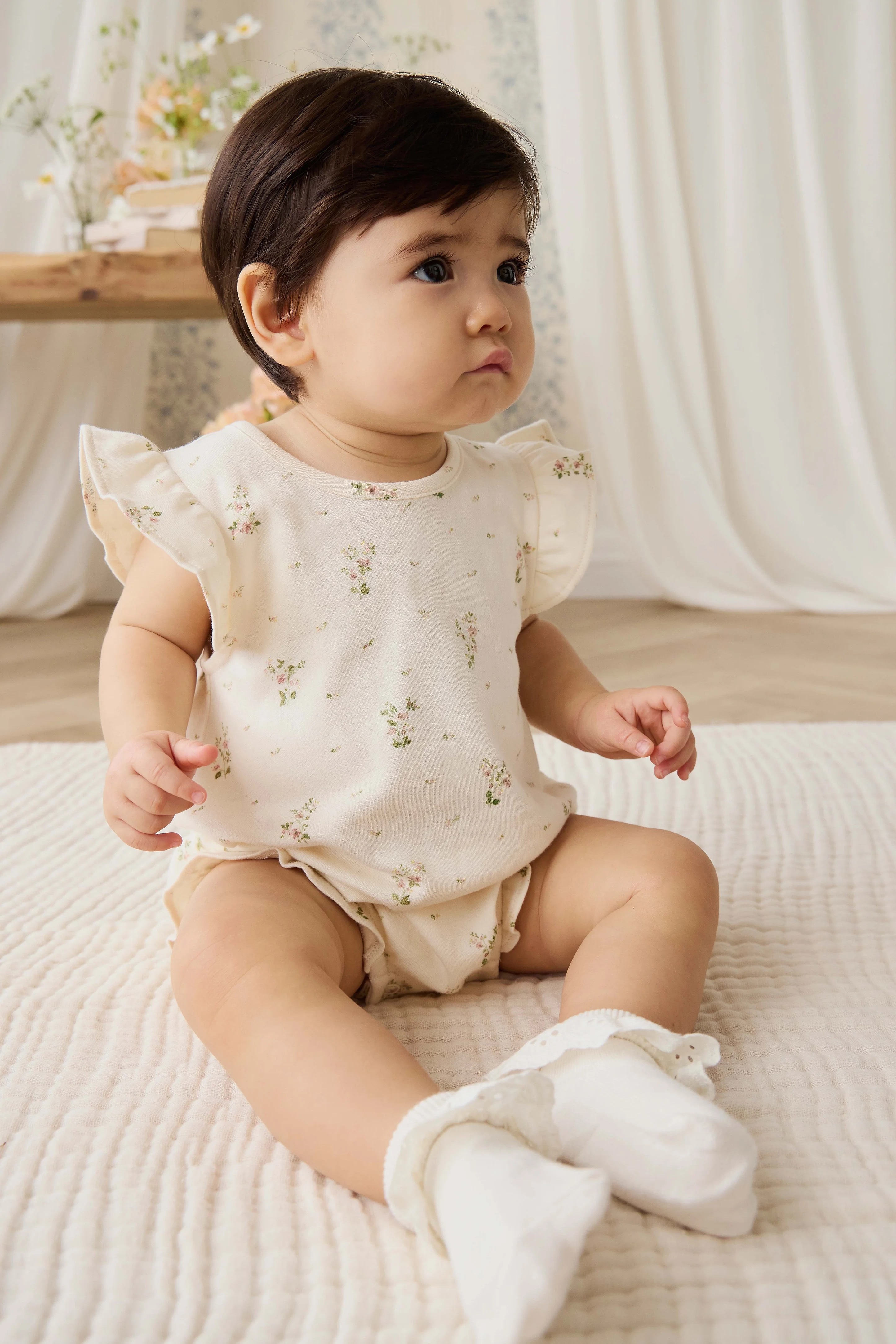 【預購】JAMIE KAY -Organic Cotton Adrienne Playsuit (Josepha Egret Small)