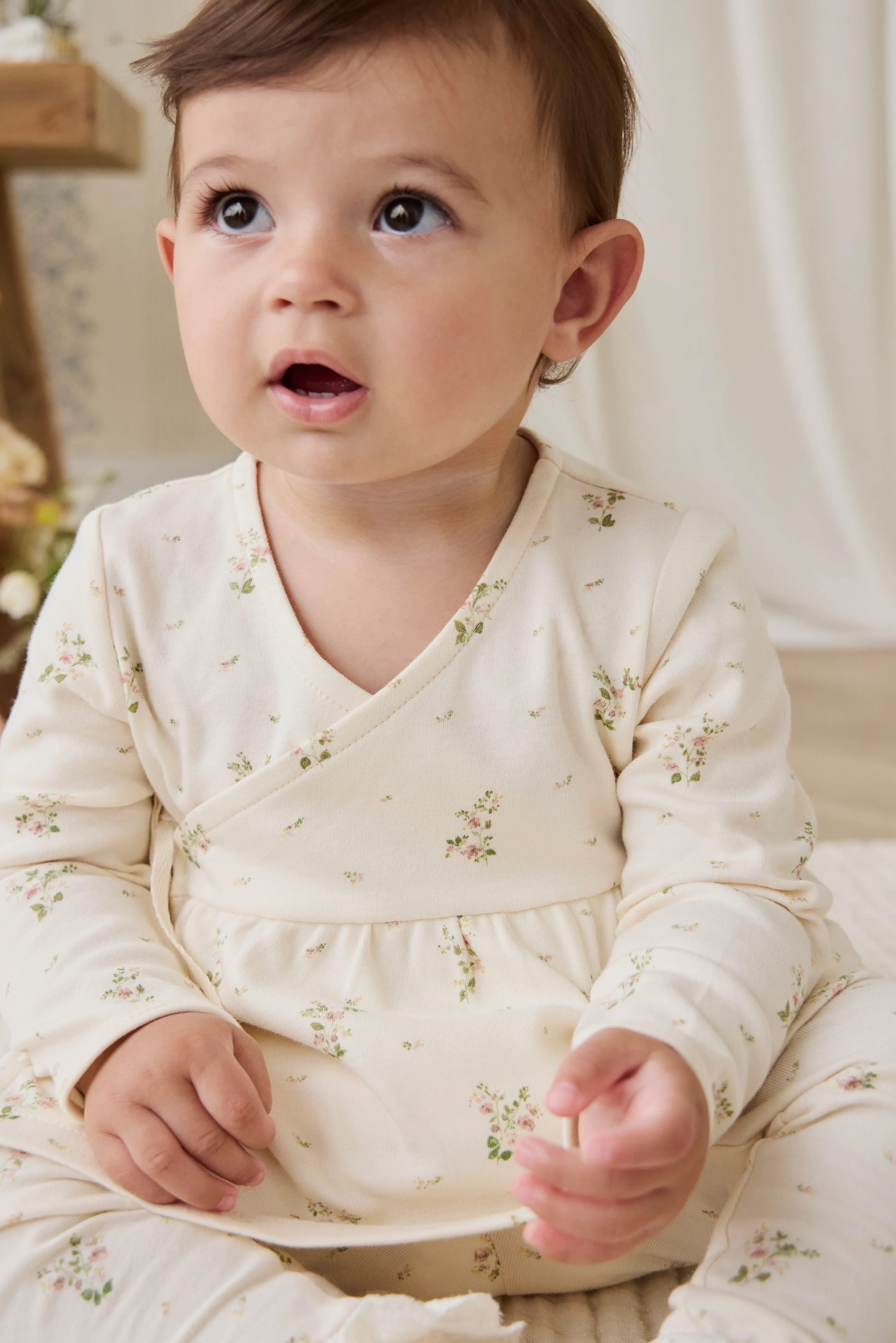 【預購】JAMIE KAY -Organic Cotton Clemence Wrap Top (Josepha Egret Small)