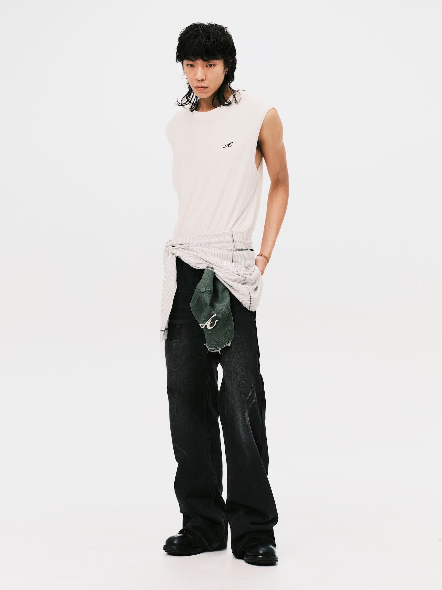 ANOWHEREMAN｜Print Layers Tank Top (White)