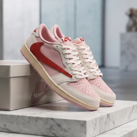 【代購】Jordan × Travis Scott Air Jordan 1 Low OG  “Tropical Pink” 粉倒鉤｜粉黃色