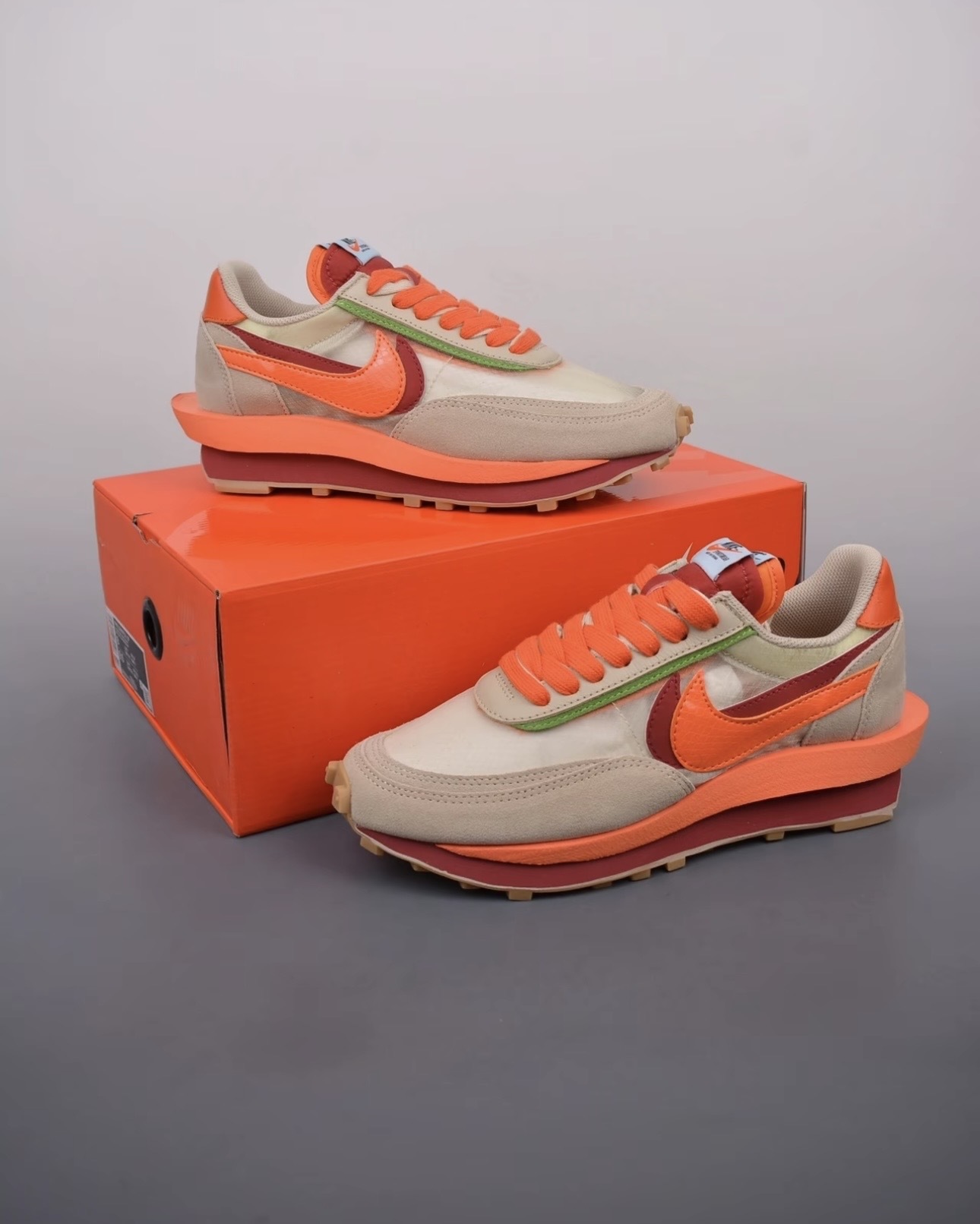Nike LDWaffle x Sacai x CLOT 米白橘 三方聯名 DH1347-100