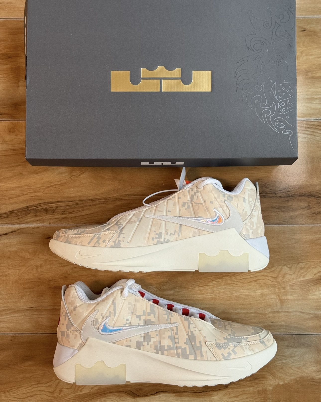 [海外預定不退換] 男鞋 BRONNY JAMES x NIKE LEBRON WITNESS 9 'Desert Camo' 沙漠迷彩 倒鉤 實戰 籃球鞋【IO7382-100】布朗尼PE LBJ PINKS