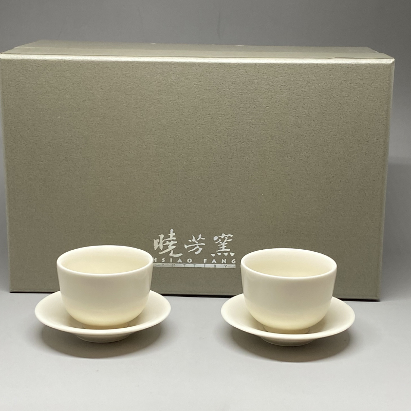 暁芳窯　蔡曉芳先生の茶杯 茶香自在】曉芳窯蔡曉芳大師定白直口小杯茶杯禮盒裝