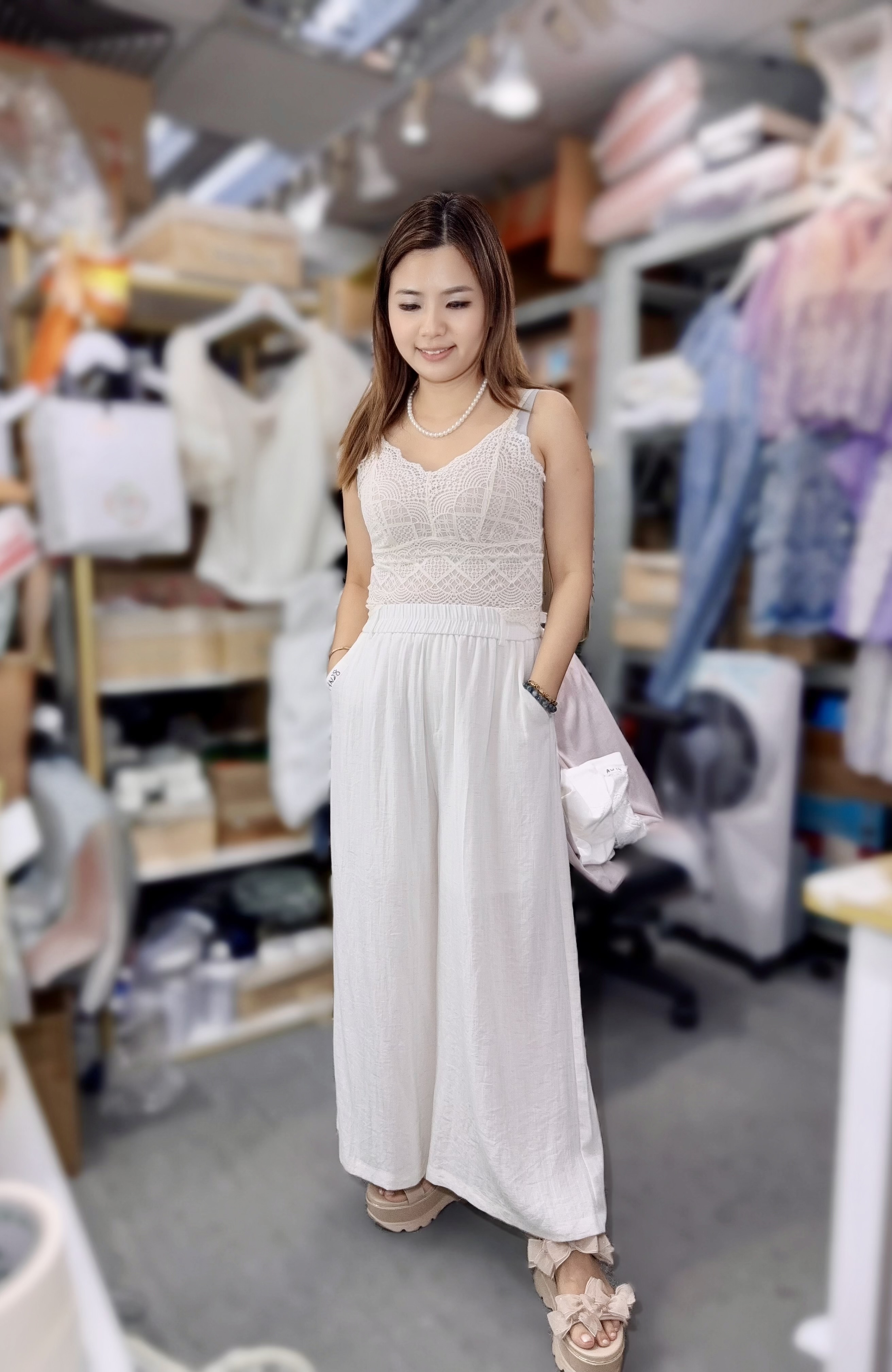 HN28   綿痳褲 橡根腰26-40 hip42 長36 $259