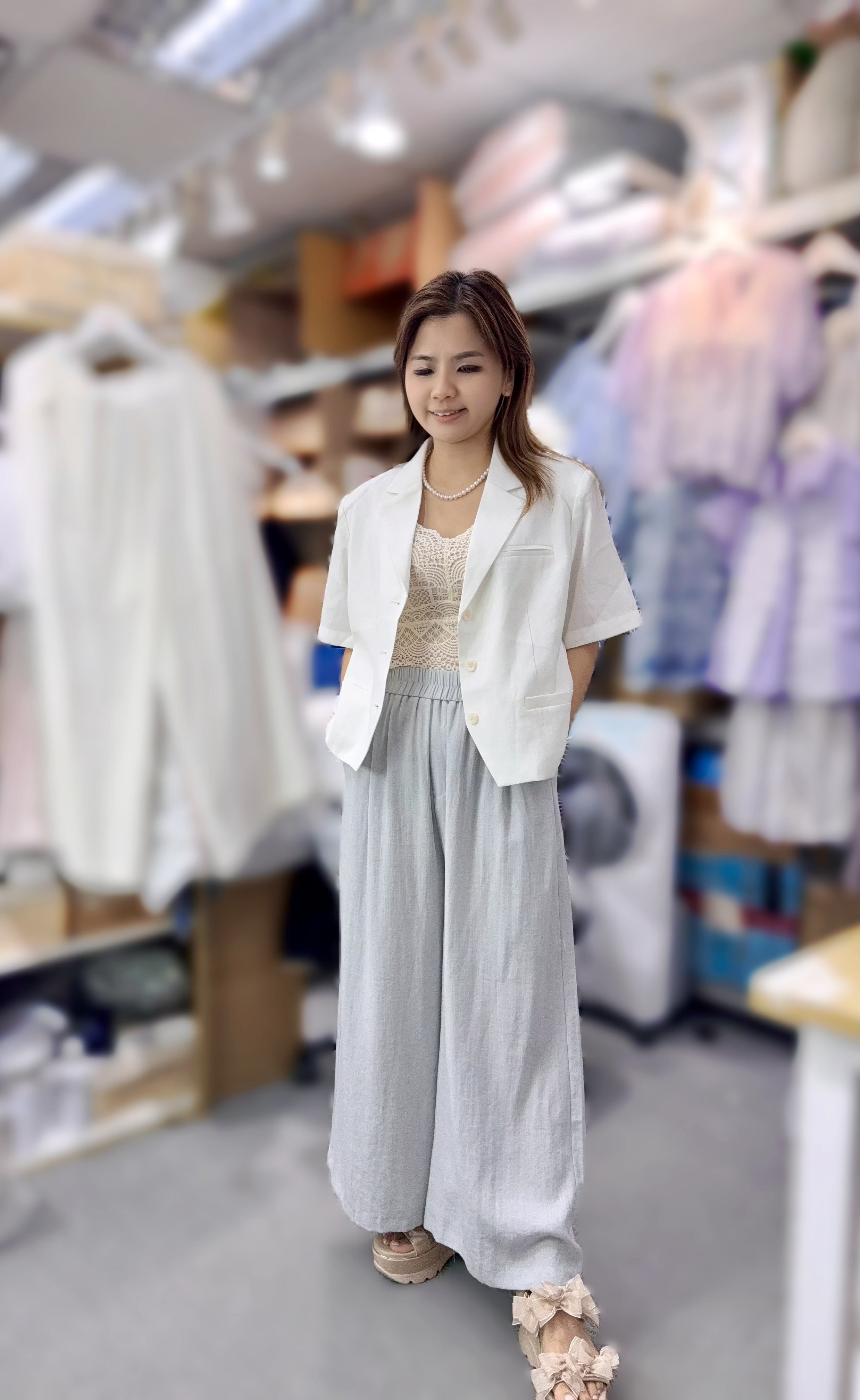 HN28   綿痳褲 橡根腰26-40 hip42 長36 $259