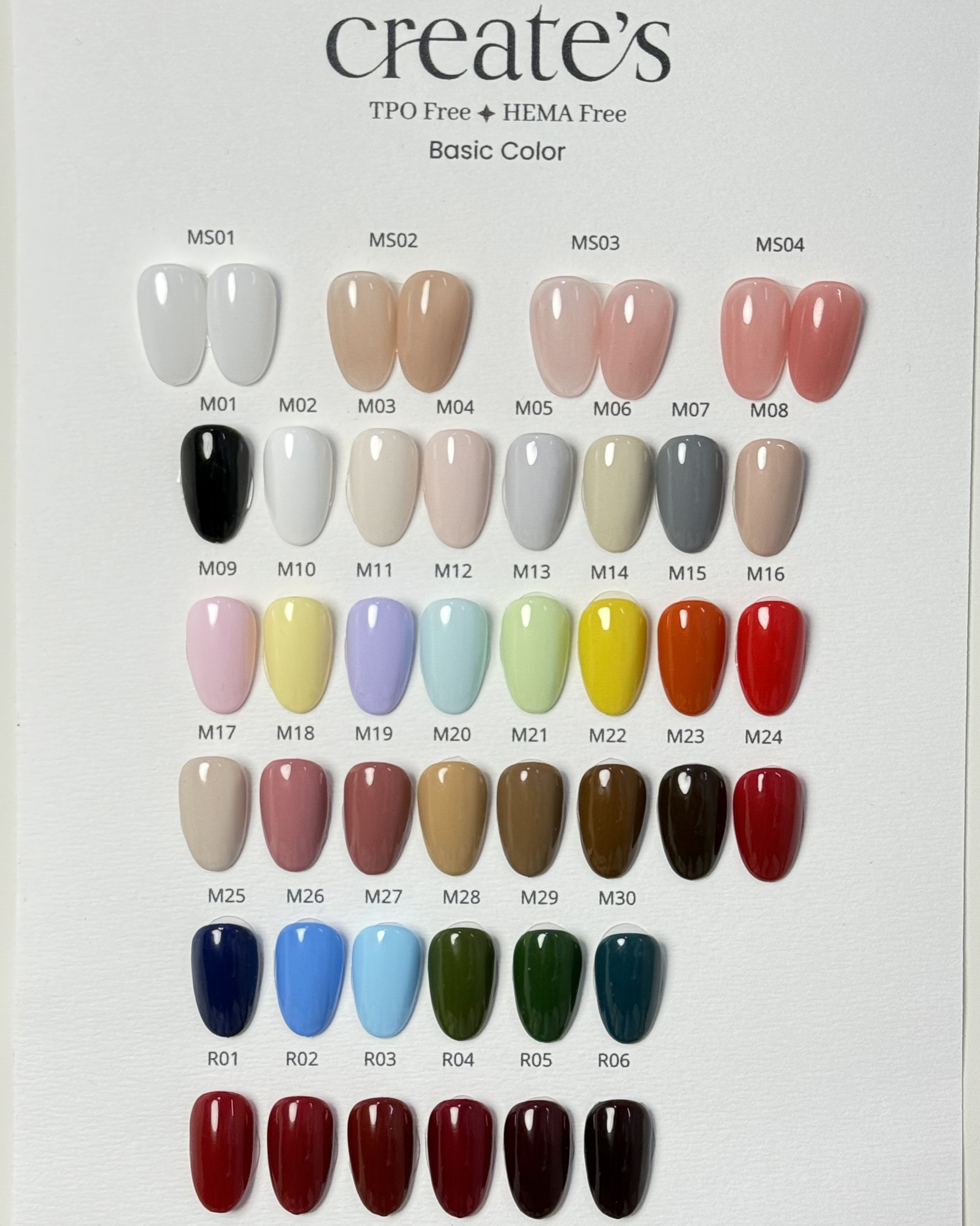 create's-Basic color  30色 (可單選)