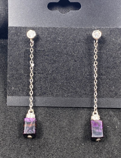 AB260523-D19-S925銀舒俱來四棱柱耳飾 約5MM左右（一物一證書）（7月頭到倉，限尖沙咀自取）