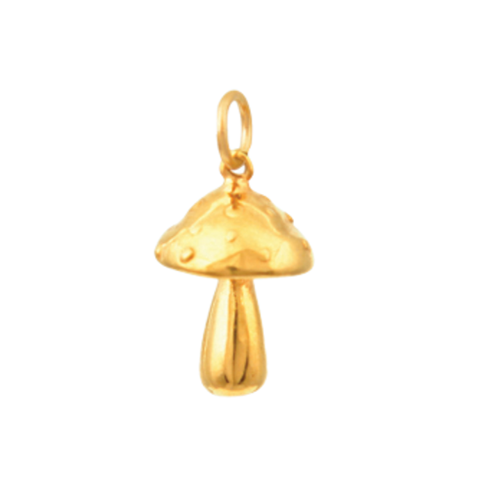 1MY0524-332 [MAYOL] Gold Plated Brass Mushroom Charms #CC6 (EU)