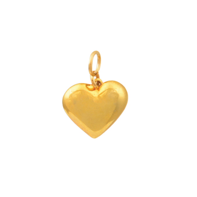 1MY0524-338 [MAYOL] Gold Plated Brass Heart Charms #CC12 (EU)