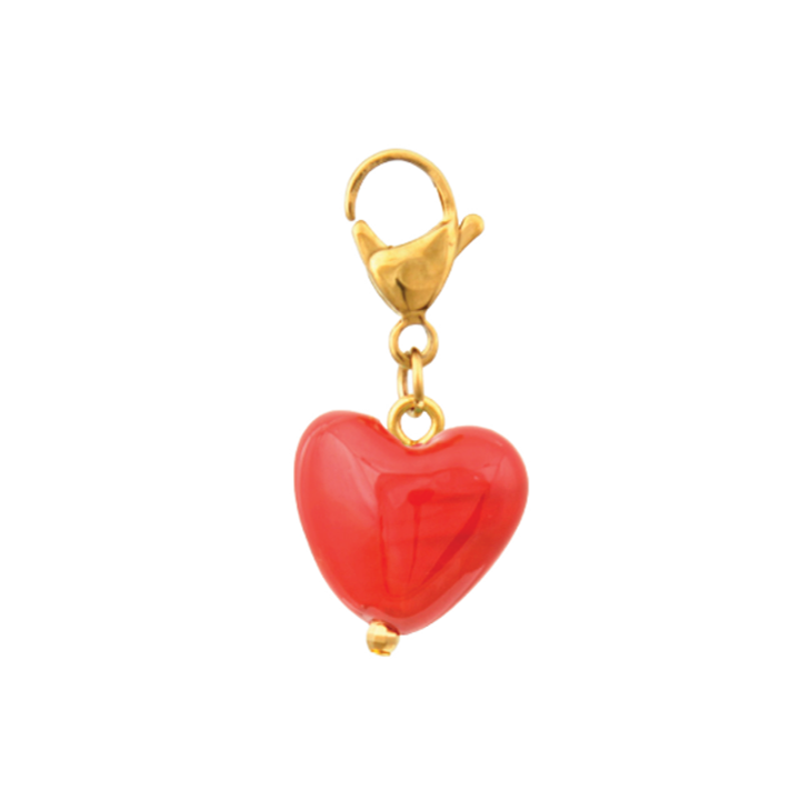 1MY0524-361 [MAYOL] Glass Heart Charms Red #CC35 (EU)
