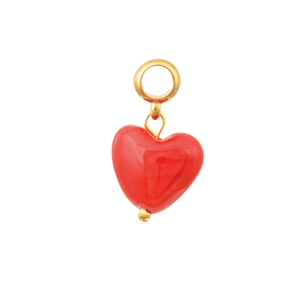 1MY0524-362 [MAYOL] Glass Heart Charms Red #CC36 (EU)