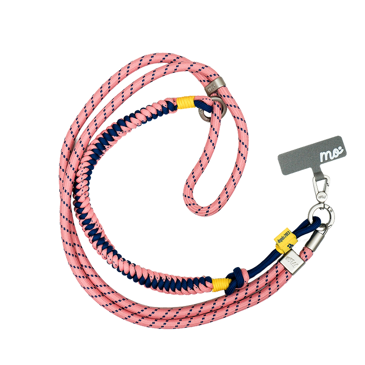 PRISMATICA | Bradied Tubular Adjustable Neck Strap for Mobile Phone - Coral/Navy