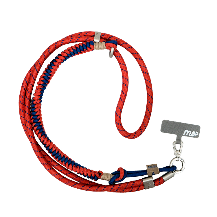 PRISMATICA | Bradied Tubular Adjustable Neck Strap for Mobile Phone - Vermillion/Navy
