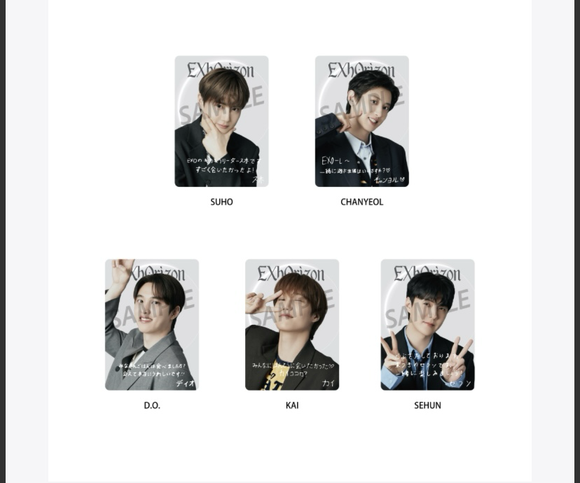 EXO Planet#6 Exhorizon in Japan transparent card