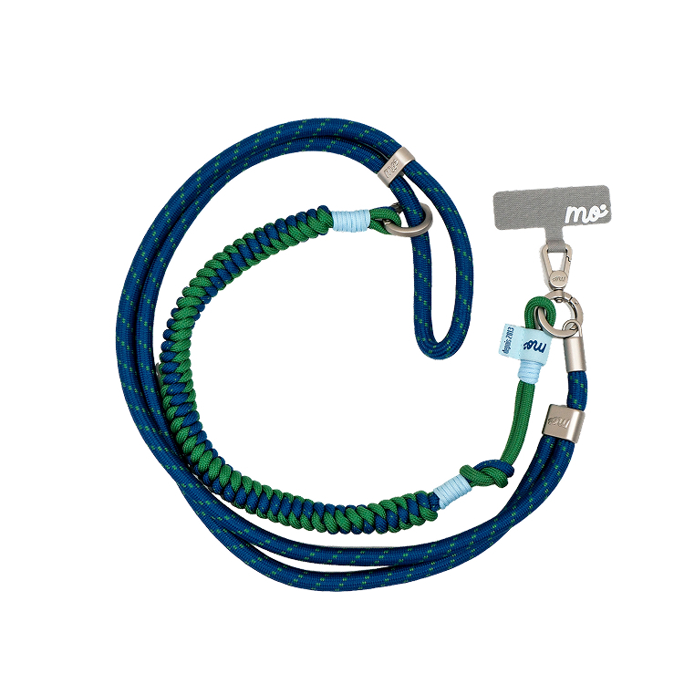 PRISMATICA | Bradied Tubular Adjustable Neck Strap for Mobile Phone - Navy/Evergreen