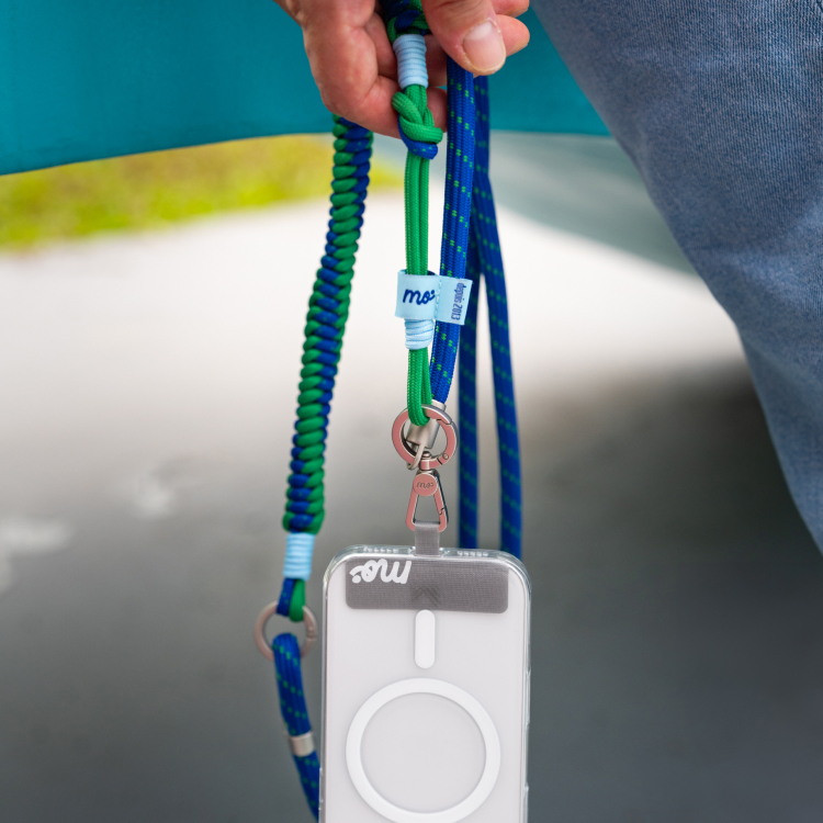 PRISMATICA | Bradied Tubular Adjustable Neck Strap for Mobile Phone - Navy/Evergreen