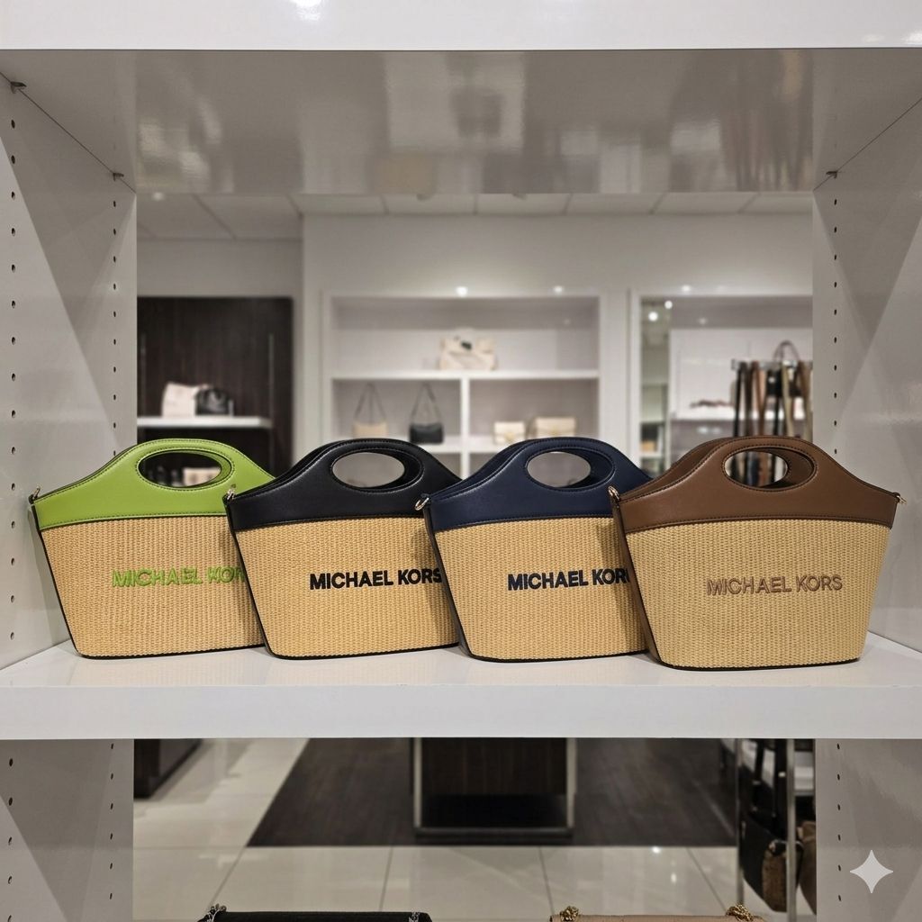 【預購】Michael Kors H052385 Tatum 中號編織拼接斜背包
