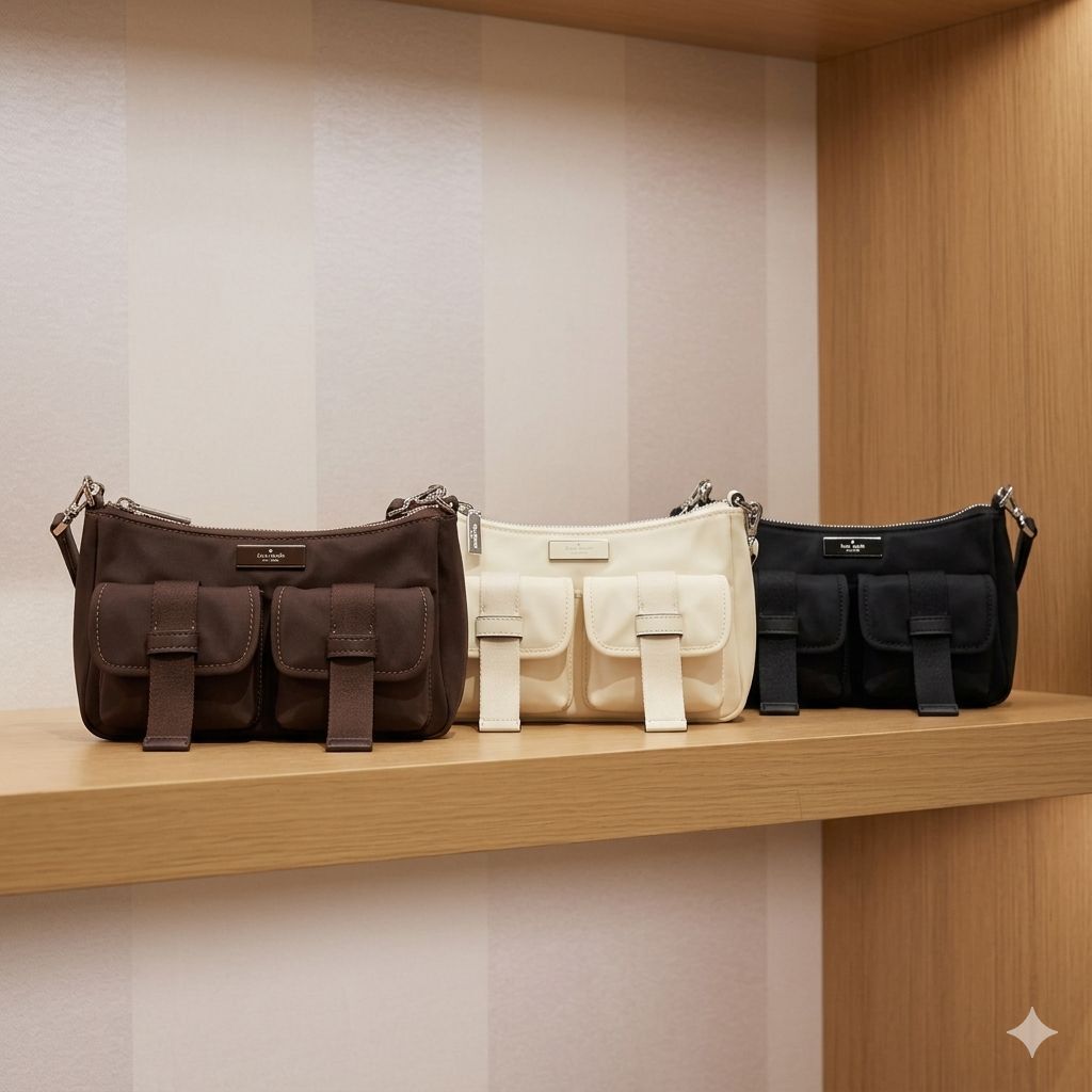 【預購】Kate Spade H052382 New York 尼龍多口袋斜孭袋