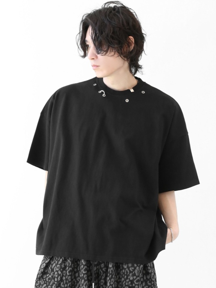 Rock-style buckle short-sleeved T-shirt
