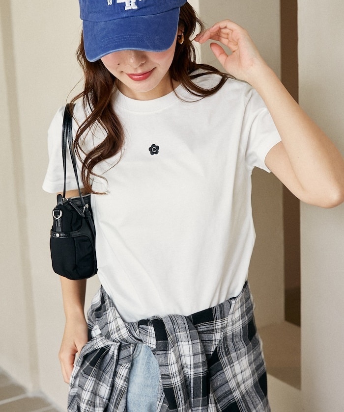 MARY QUANT / Limited products edition embroidered logo T-shirt