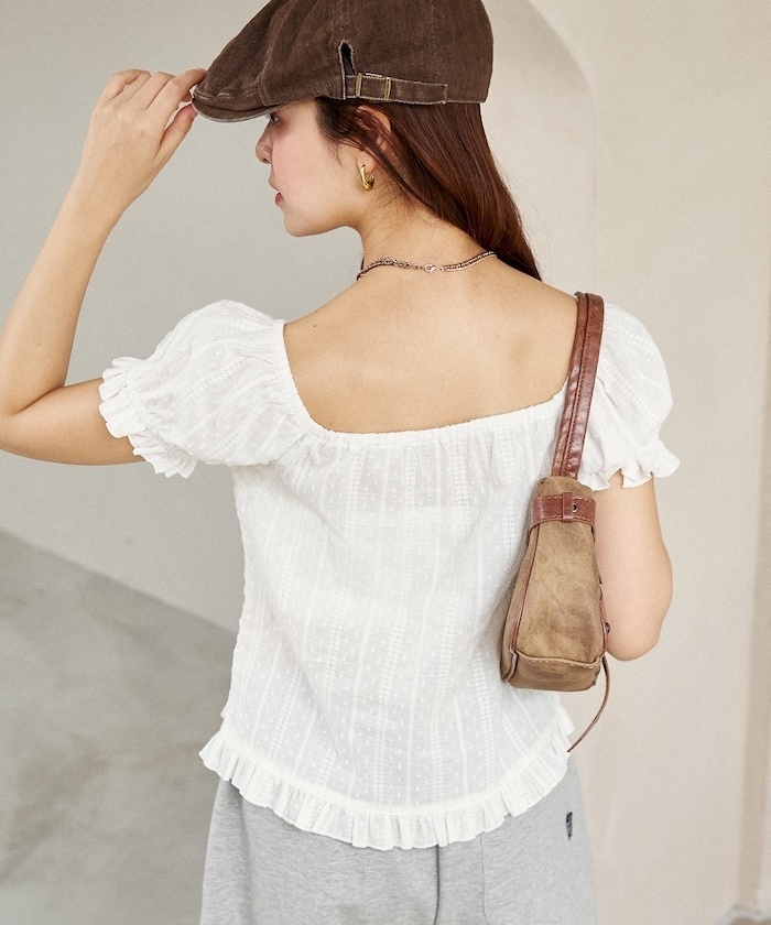 MARY QUANT / Limited products embroidered lace blouse