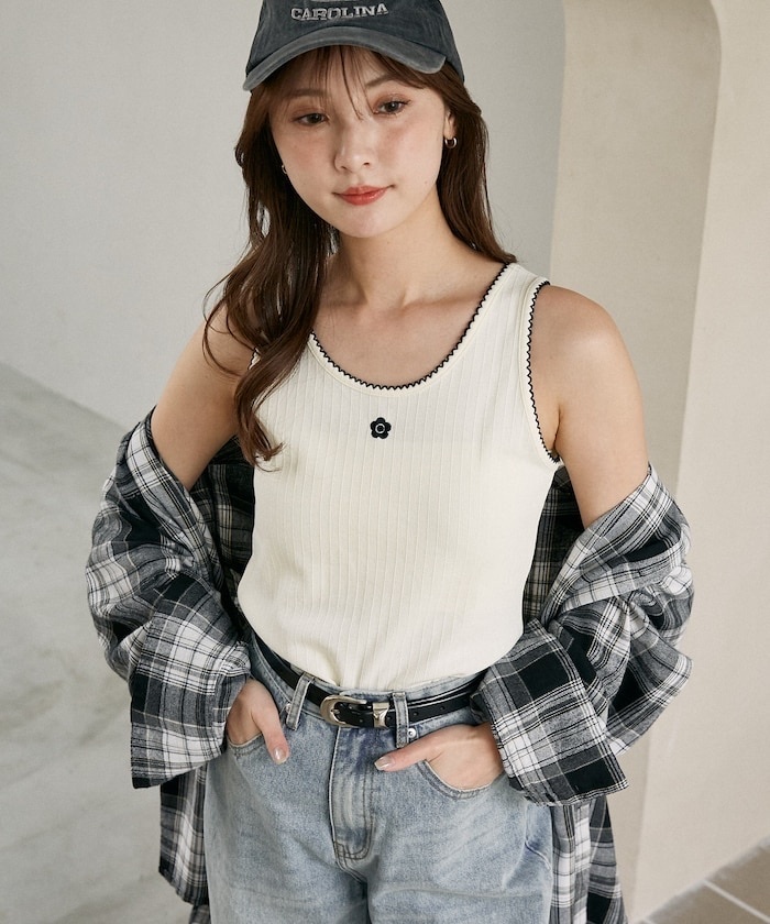 MARY QUANT / Limited products Picot Lace Tank Top