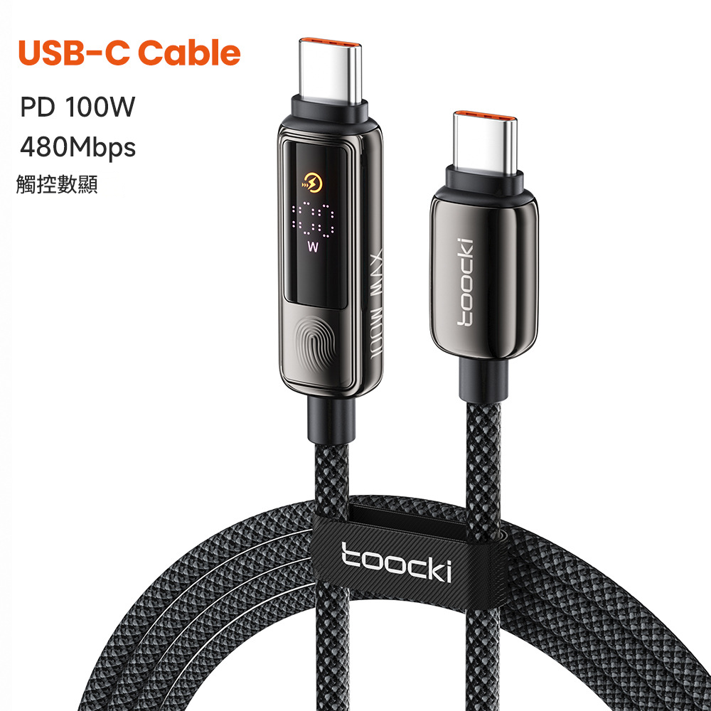 toocki X107C2 Intelligent Digital Display USB-C to C 100w Data Cable - 1M / 2M