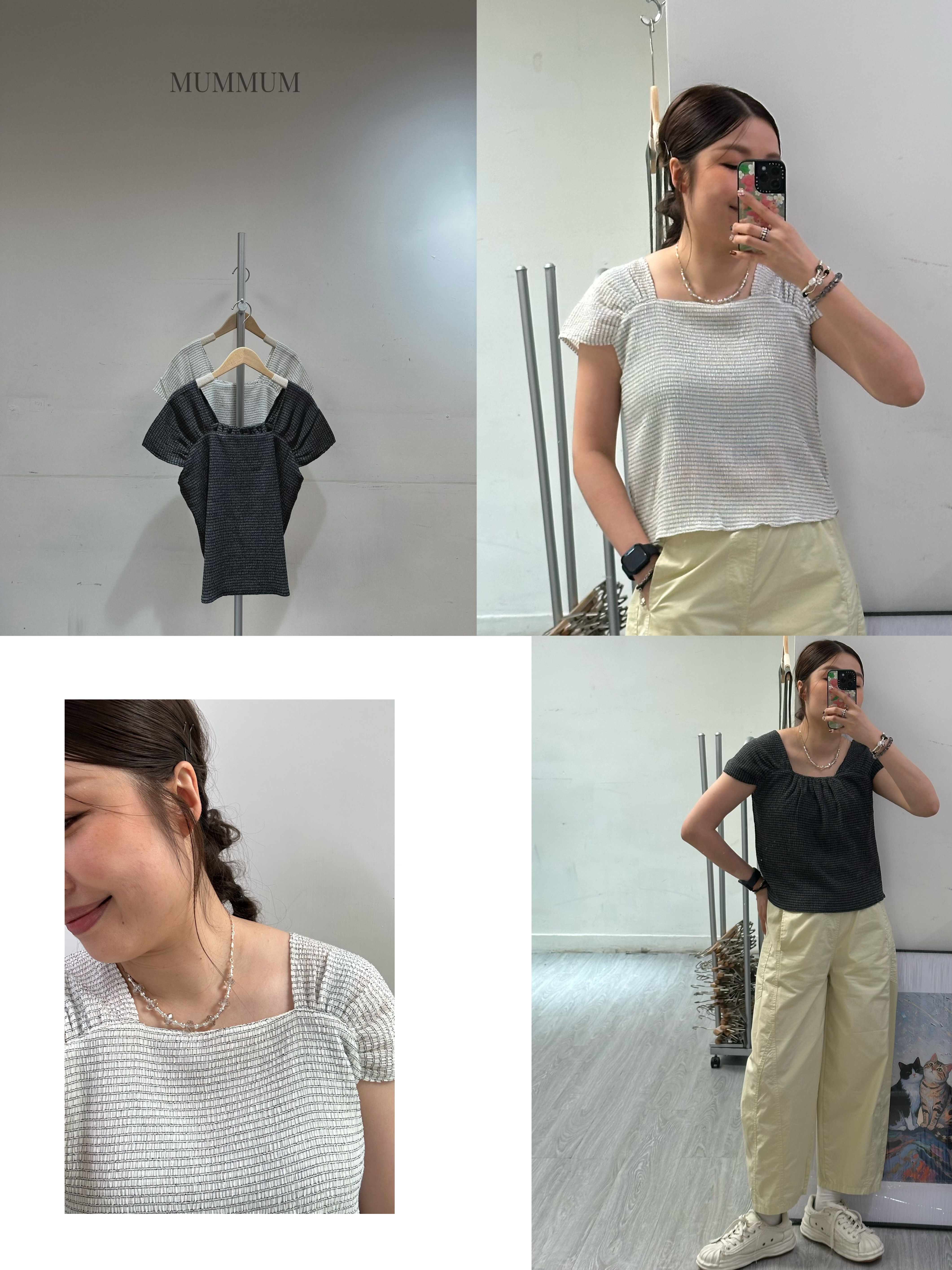 0213325a/慵懶皺皺間條衫　40/40/21