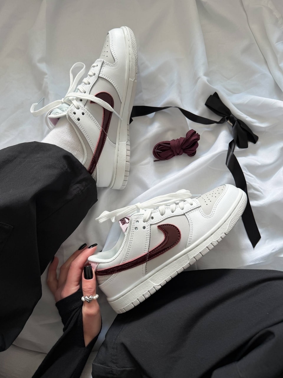 代購-Nike Dunk LOW "Plum Chalk" 酒紅勾勾 板鞋 女款 IM6025-121