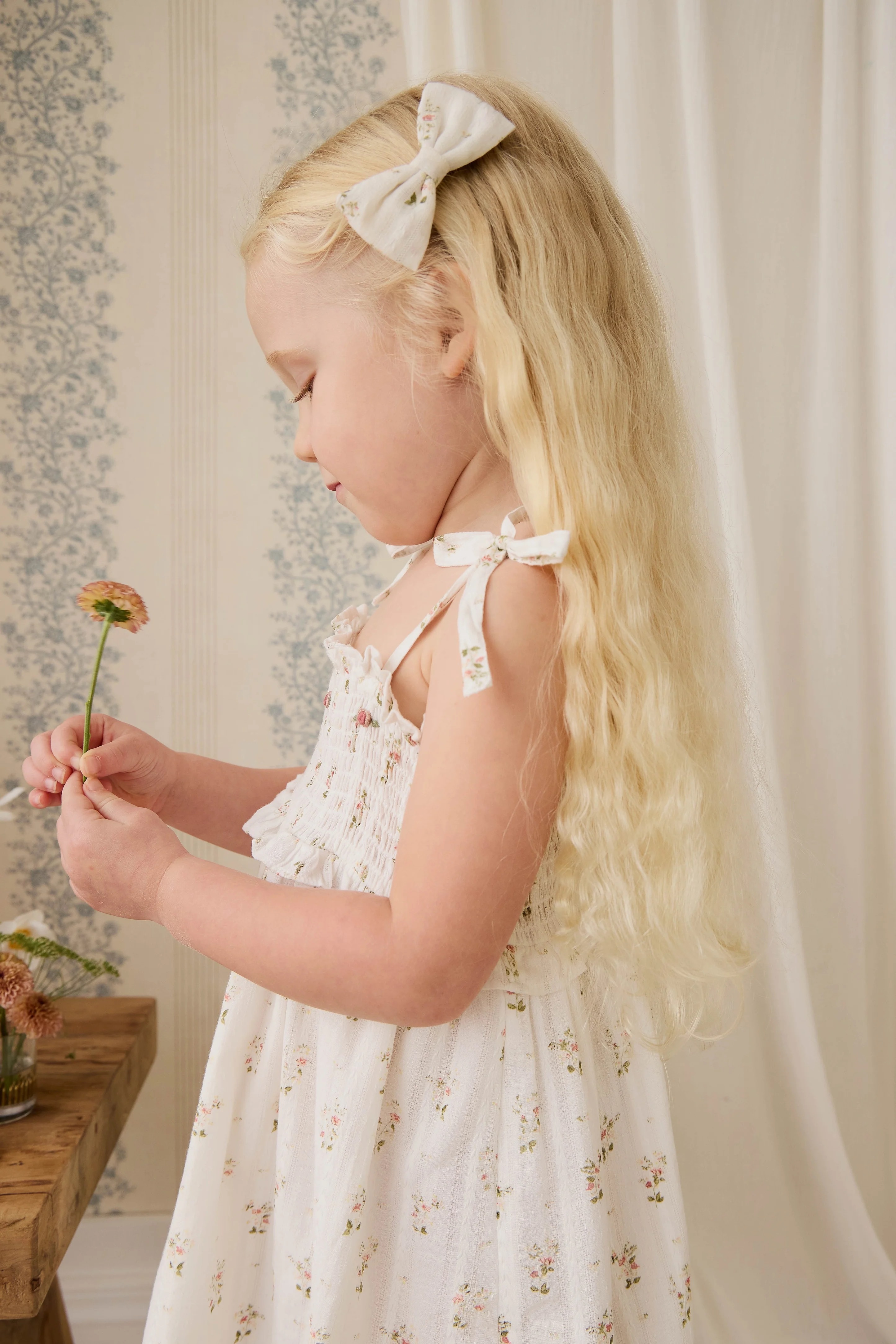 【預購】JAMIE KAY -Organic Cotton Desiree Bow (Josepha Egret)