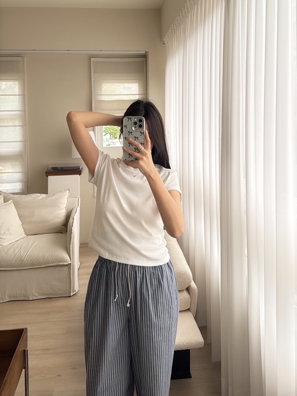 C05 舒服薄款 簡約素T (白/米綠/墨/黑)