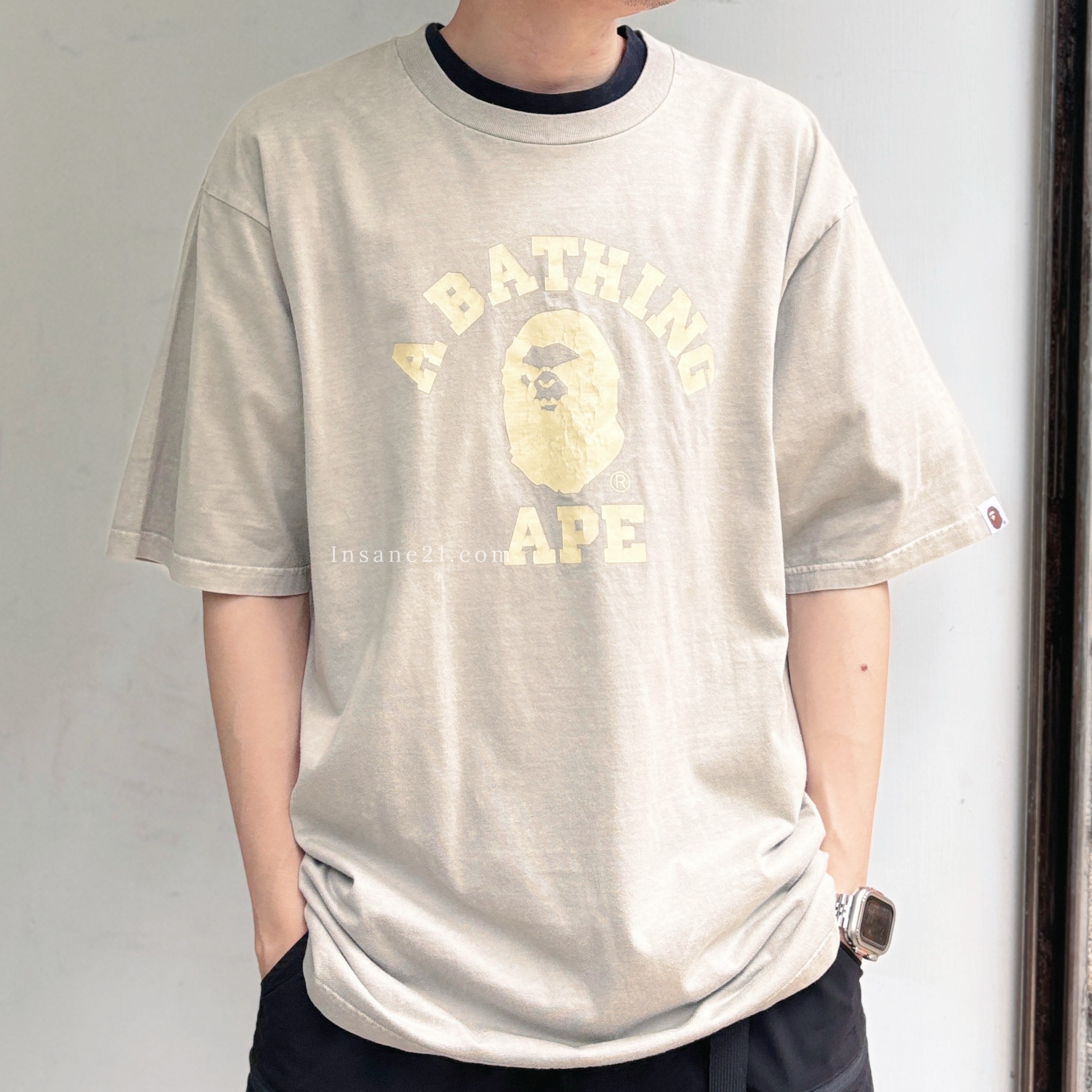 BAPE A BATHING APE 破壞 炭灰 短袖 上衣 猿人頭