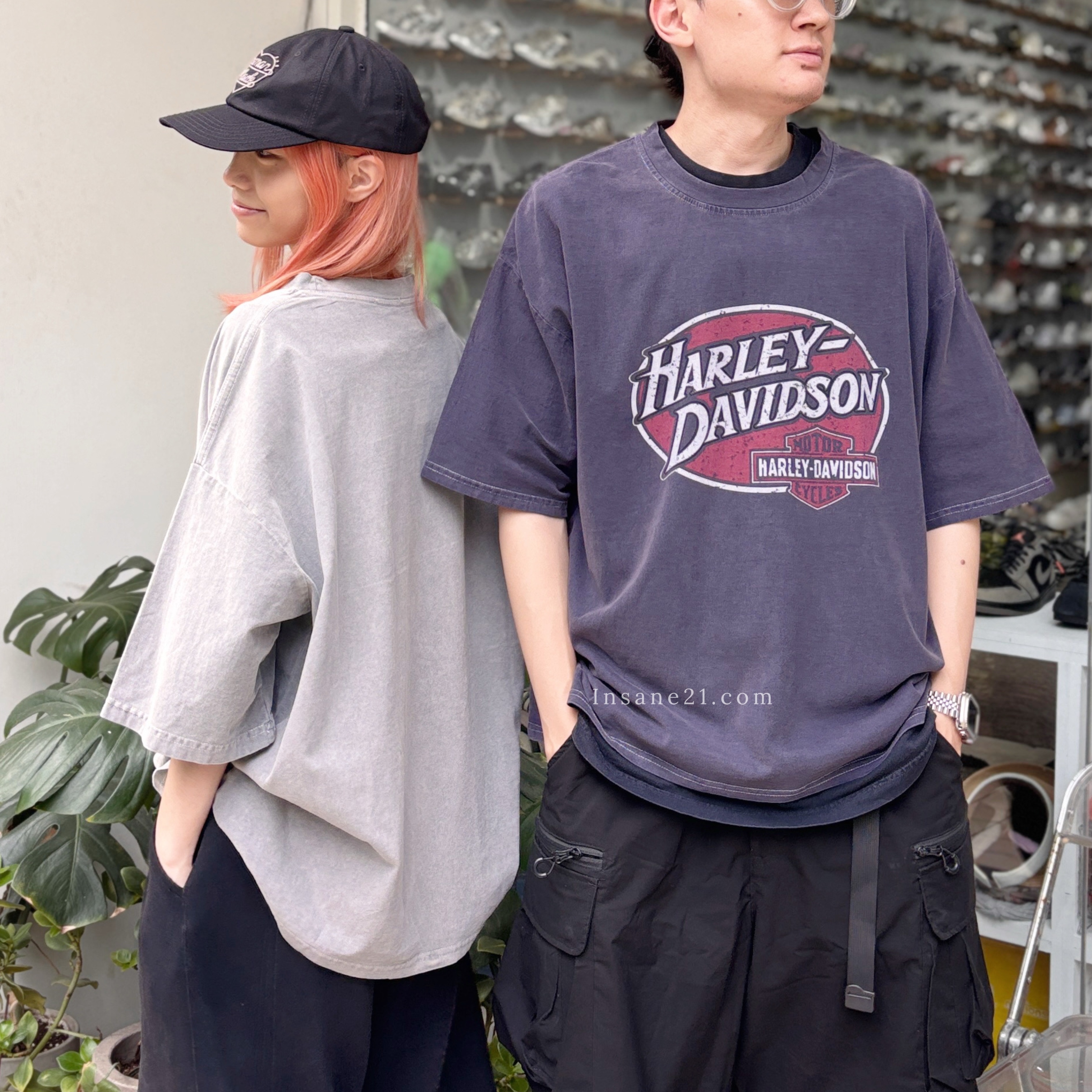 HARLEY DIVIDSON 水洗 復古短袖 上衣 四色 中性款 街頭 個性