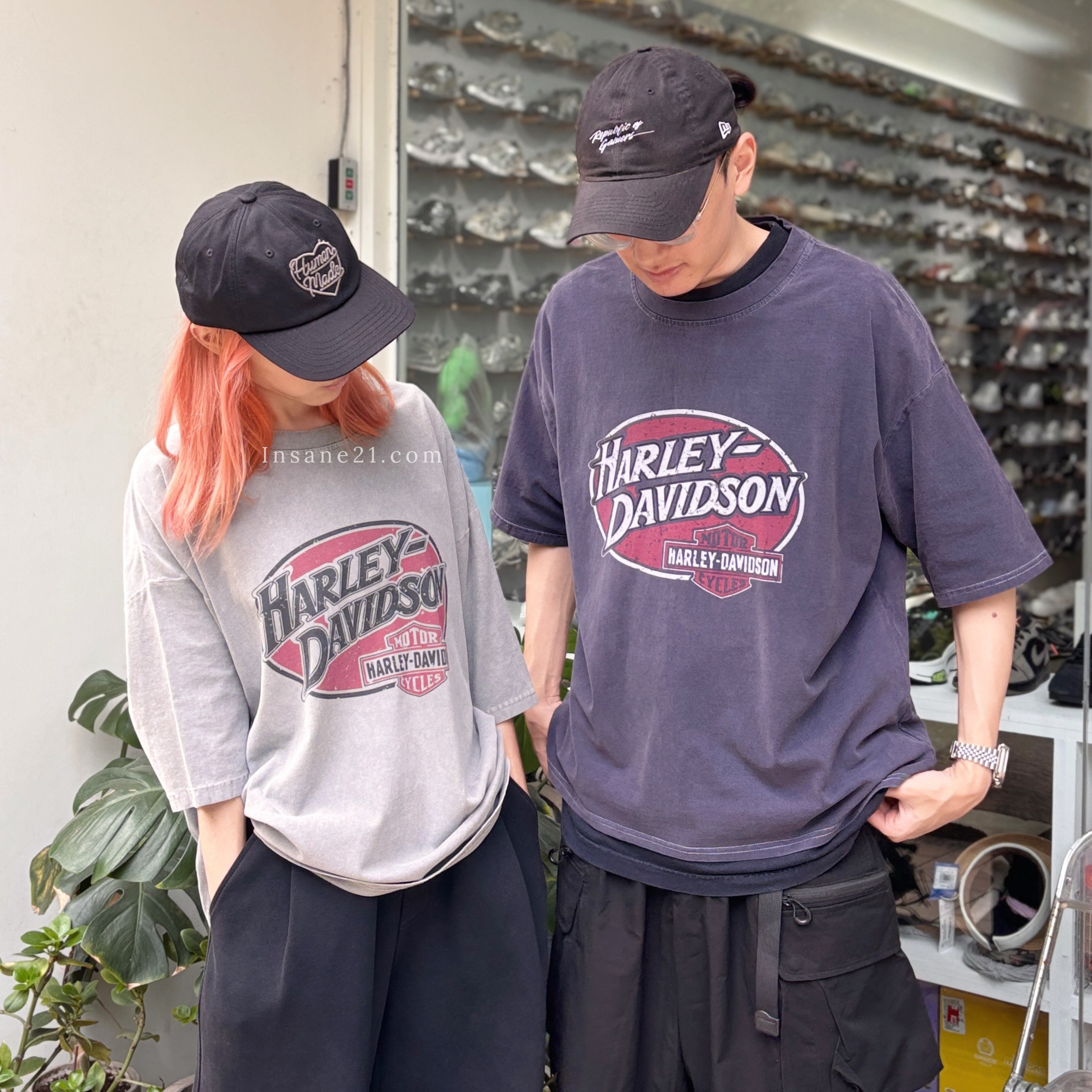 HARLEY DIVIDSON 水洗 復古短袖 上衣 四色 中性款 街頭 個性