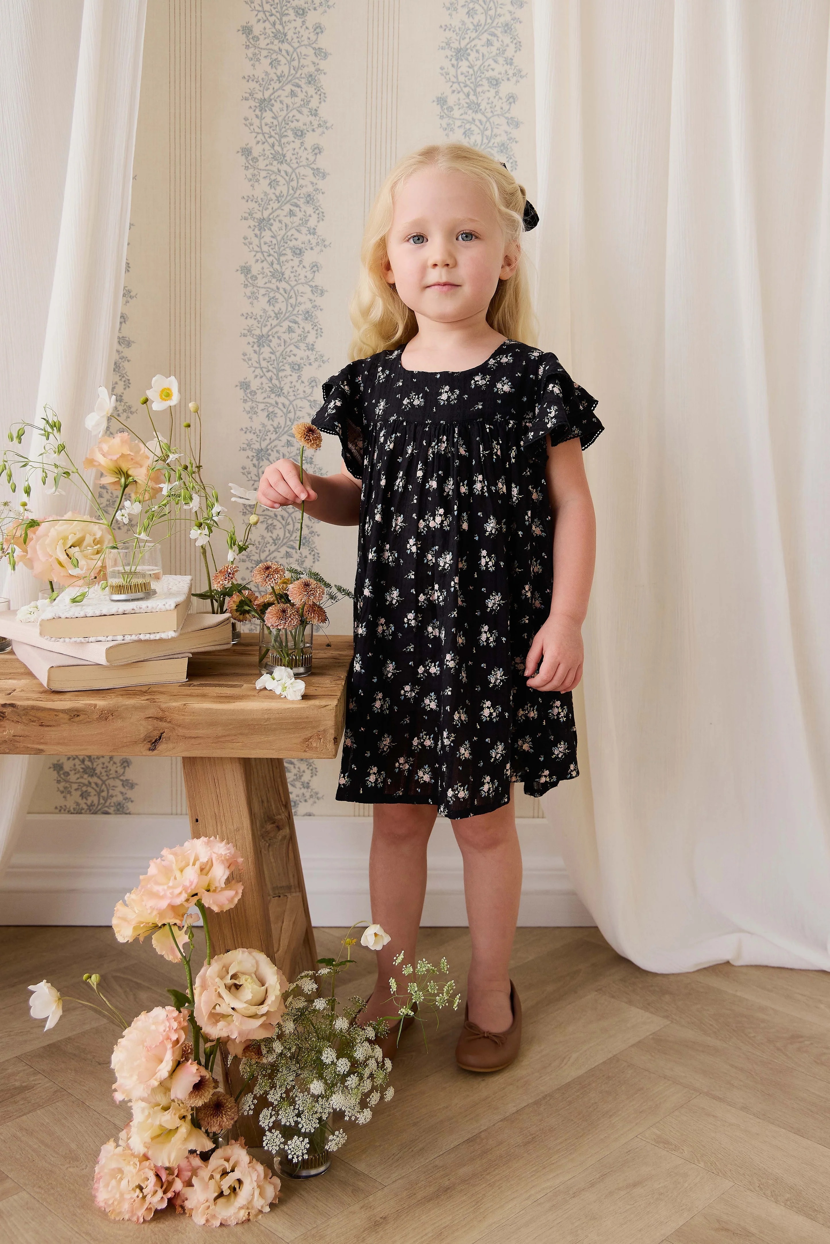【預購】JAMIE KAY -Organic Cotton Caroline Dress (Cassie Caviar)