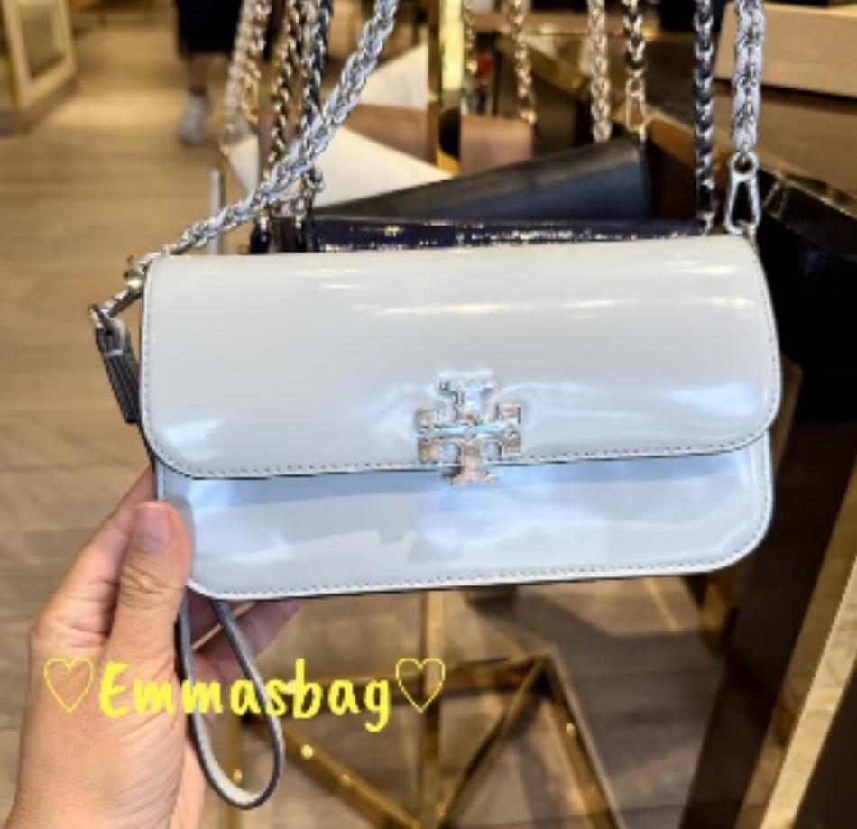 【預購】Tory Burch H0523153 Britten 淺藍色銀包斜孭袋