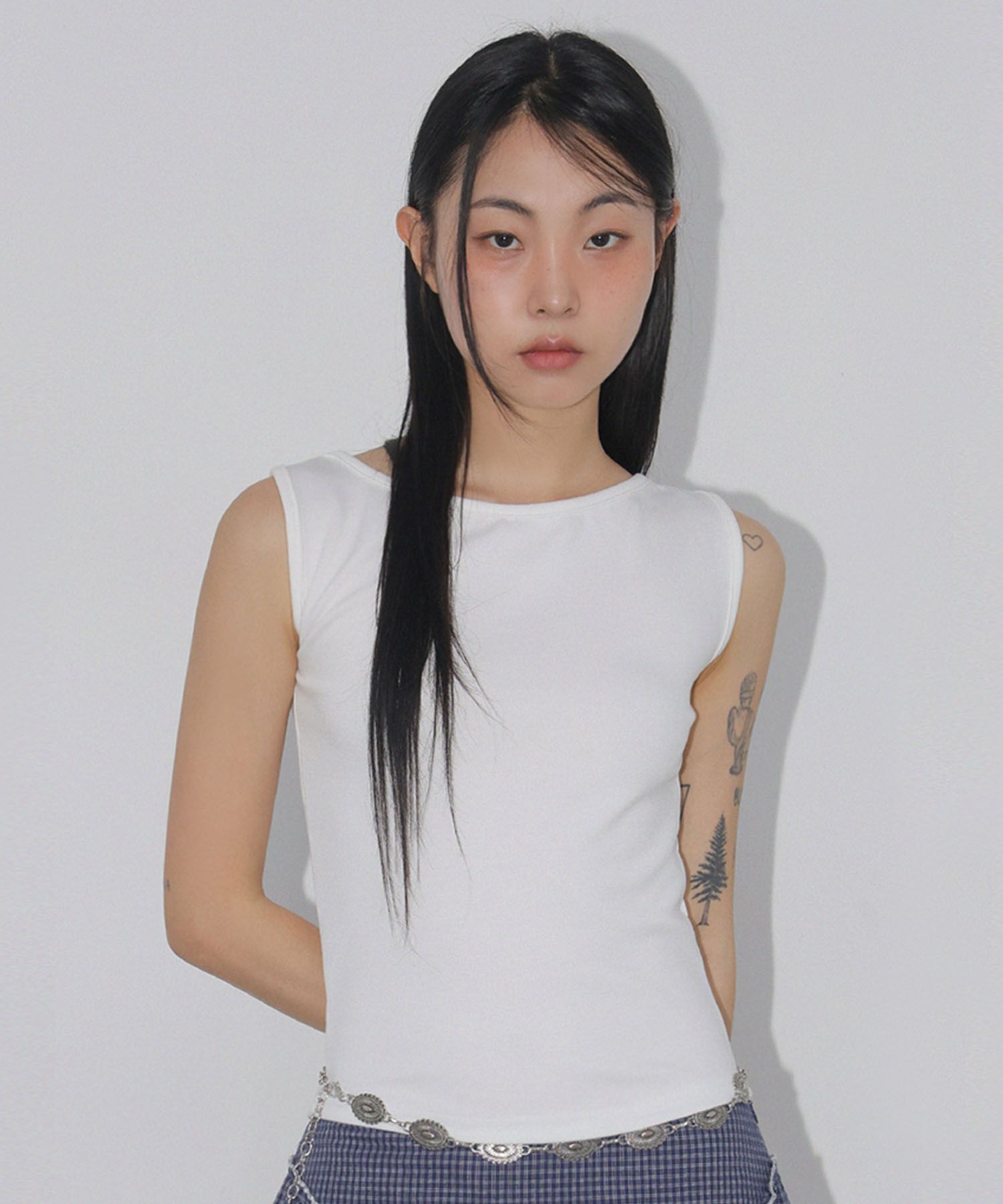CHICKS 後開衩無袖背心 5014621446