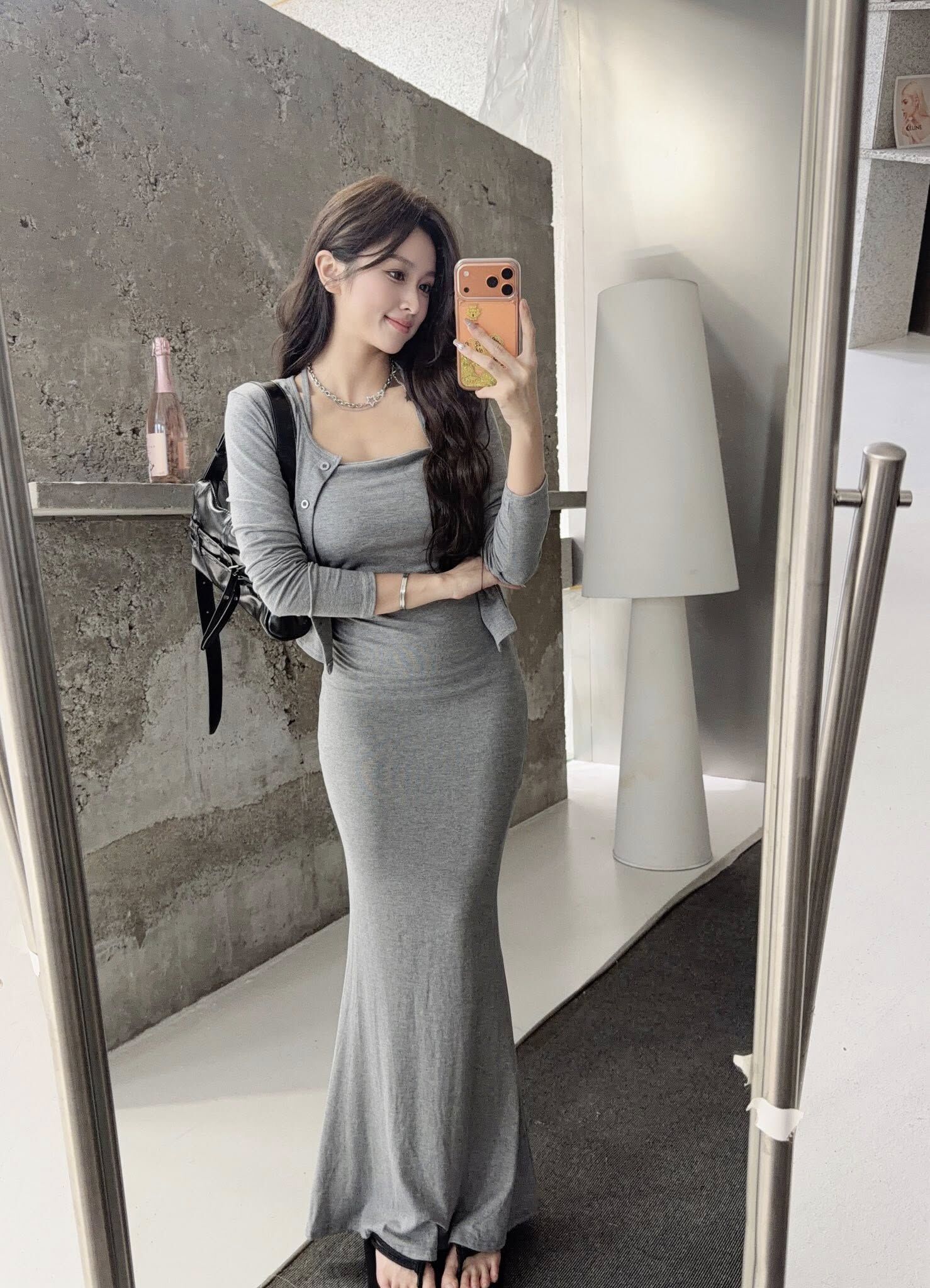 好身材掛脖抹胸美背連衣裙套裝🪽
