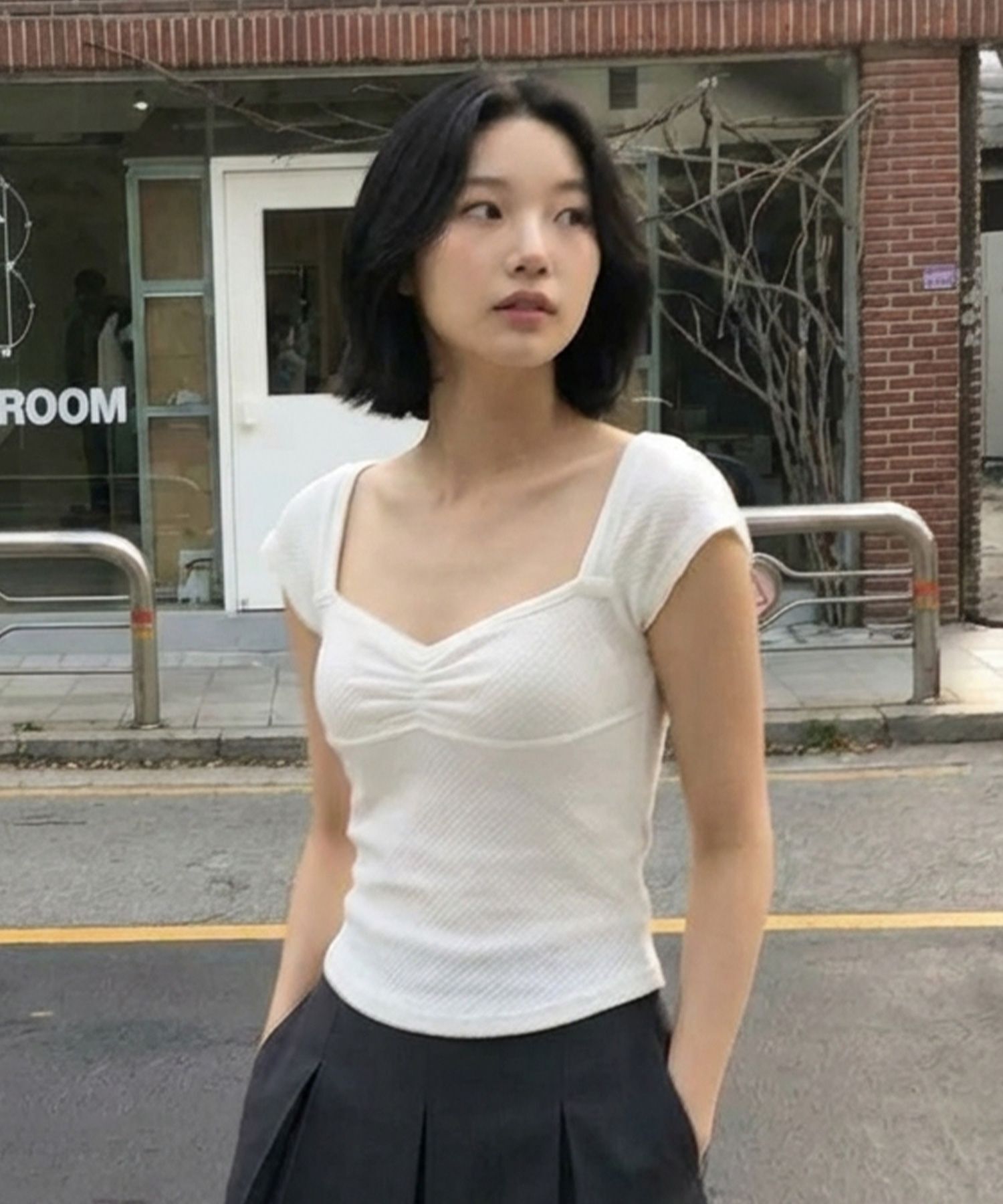 CHICKS 心型領短袖上衣 5014290633