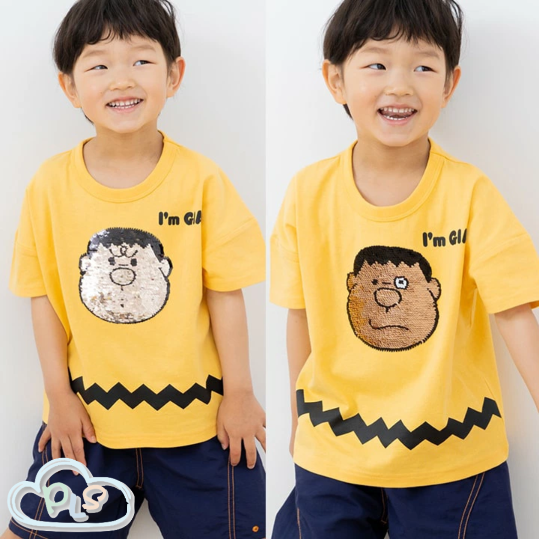 童裝閃片短袖T-Shirt 胖虎  橙色 #23044-1