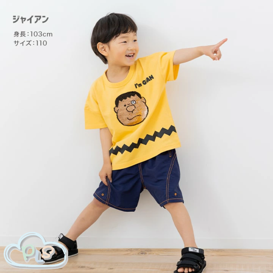 童裝閃片短袖T-Shirt 胖虎  橙色 #23044-1