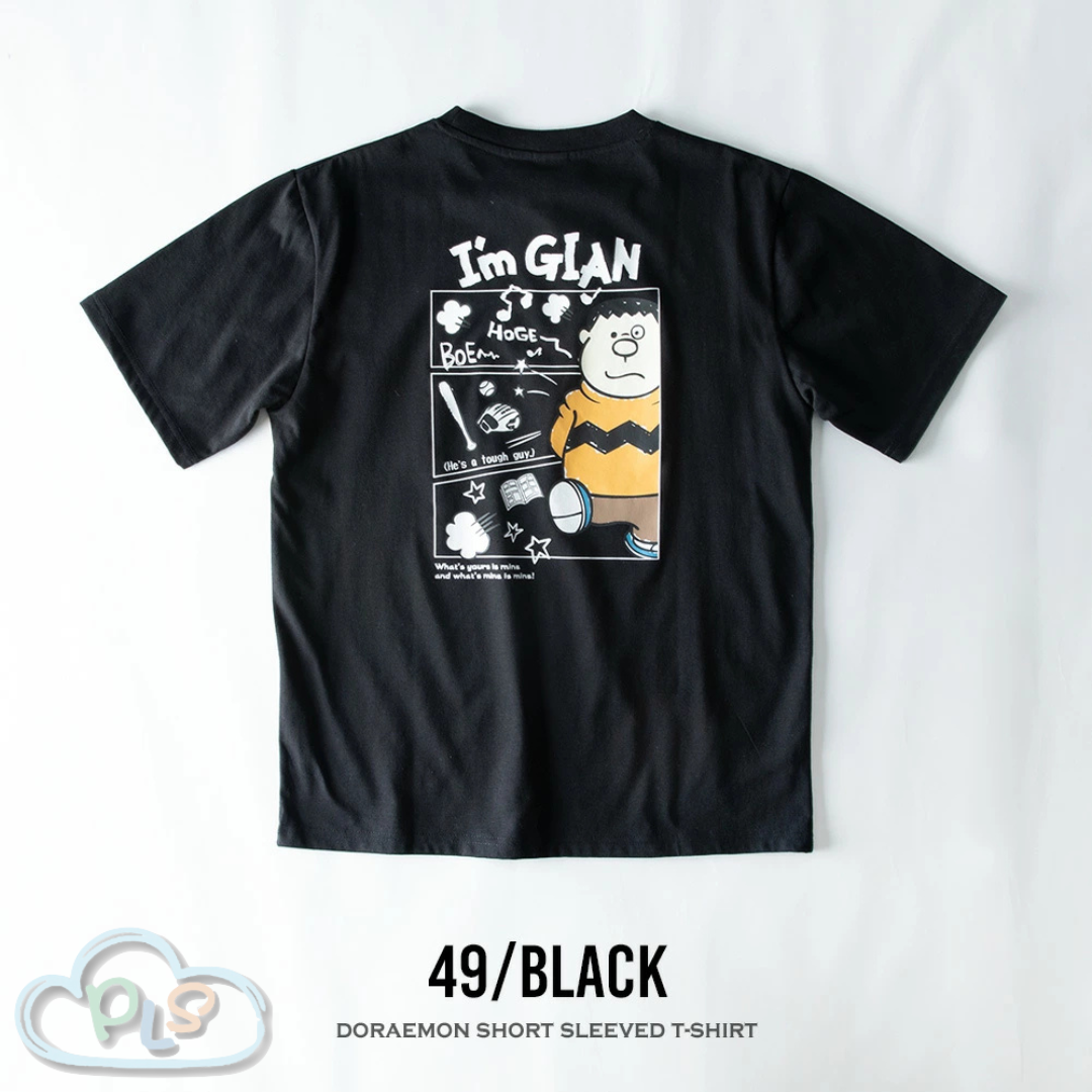 成人短袖T-Shirt   胖虎  黑色 #23045-1