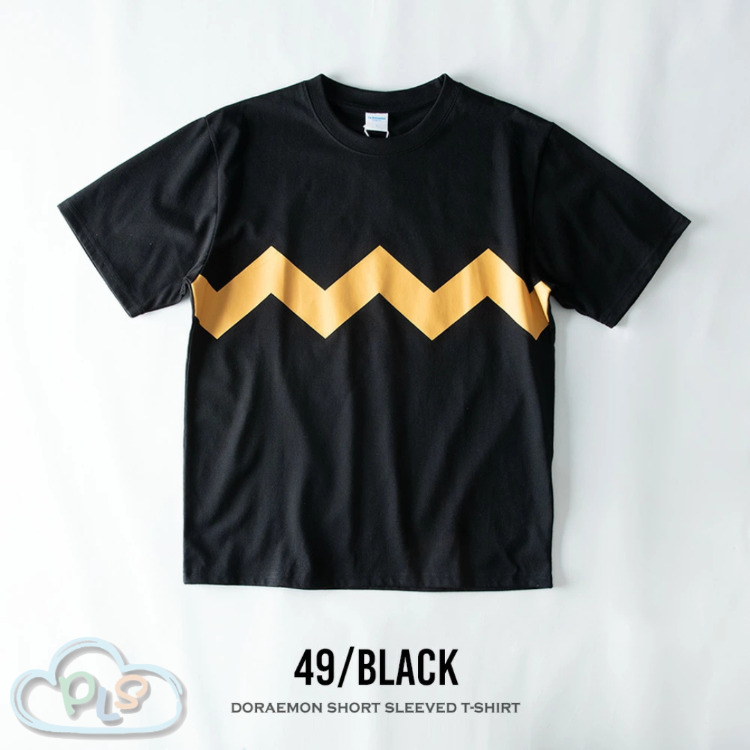 成人短袖T-Shirt   胖虎  黑色 #23045-1